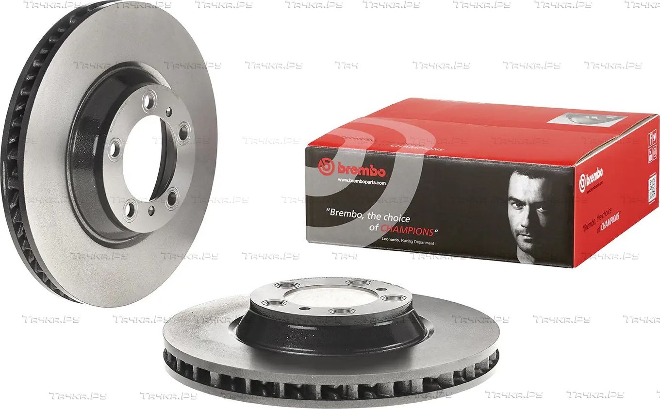 Тормозной диск Brembo PRIME LINE - UV Coated передний правый для Porsche Panamera II 2016-2026. Артикул 09.C986.21
