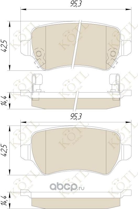 Колодки тормозные OPEL ASTRA G/H/ZAFIRA A задние (Kotl) Kotl. Артикул 1515KT