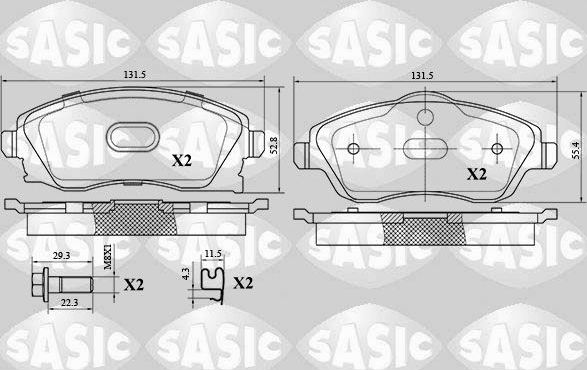 Тормозные колодки Sasic. Артикул 6216024