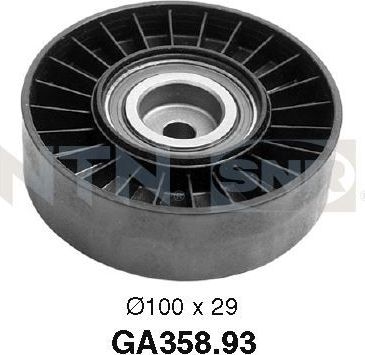 Направляющий (ведущий) ролик приводного поликлинового ремня NTN / SNR. Артикул GA358.93