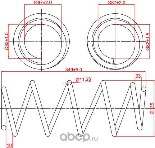Пружина подвески передней Seat Cordoba, Ibiza IV, Skoda Fabia, VW Polo, L349-D13 (Zikmar). Артикул Z48051R