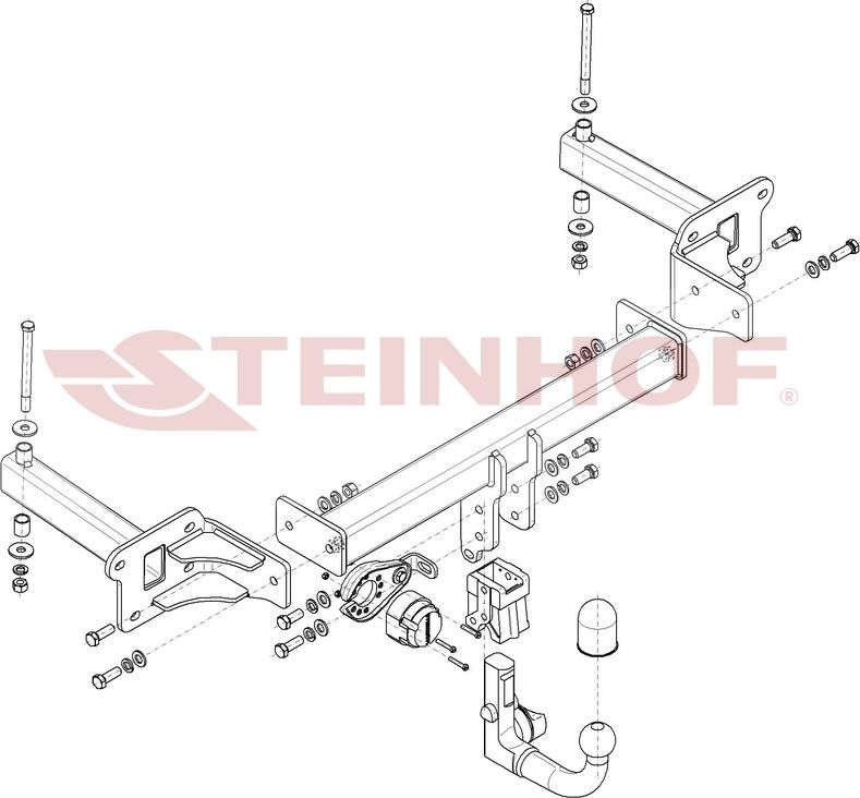 Фаркоп Steinhof для Subaru Tribeca II 2007-2014. Быстросъемное крепление на ключе. Артикул S-423