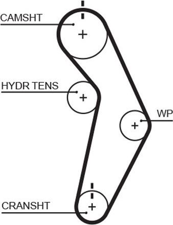 Ремень ГРМ Gates (HNBR (Hydrierter Acryl-Nitril-Butadien-Kautschuk)). Артикул T245