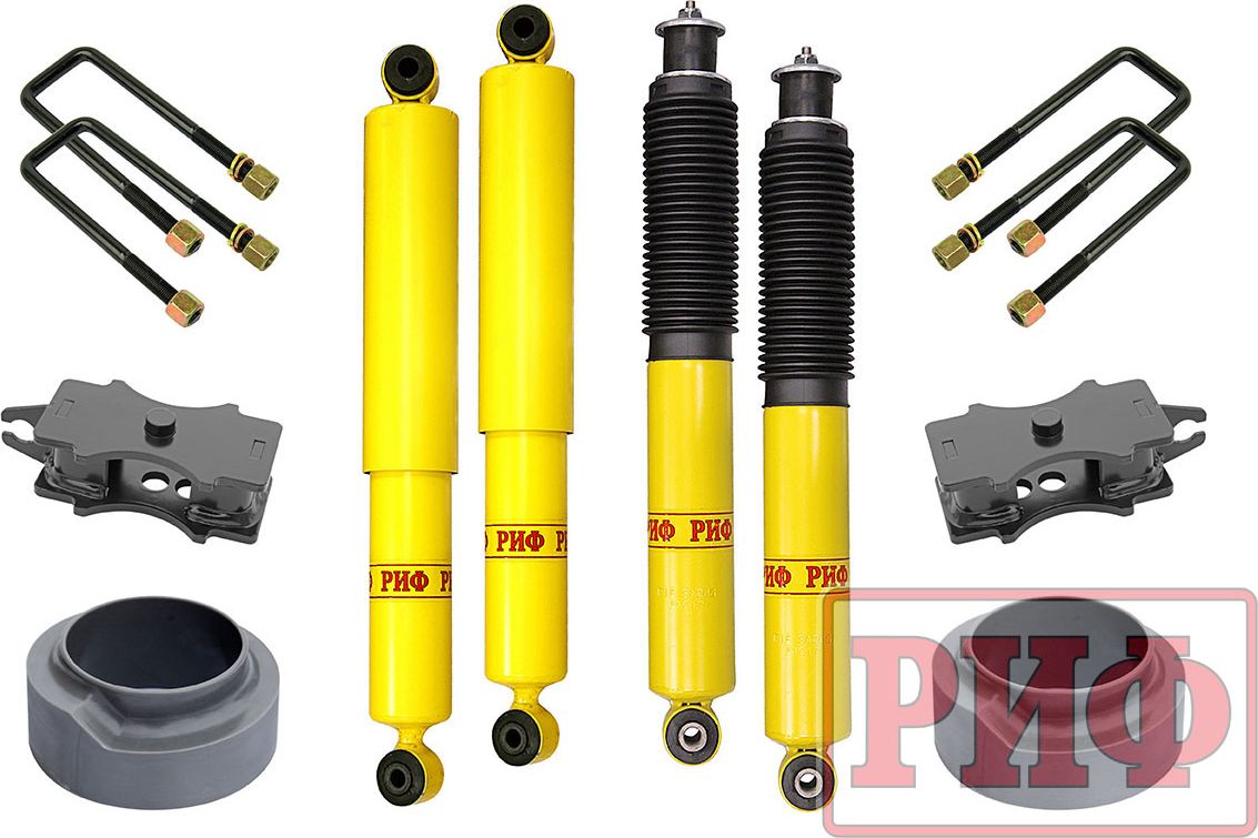 Лифт-комплект РИФ лайт 2 для УАЗ Patriot 2005-2026, лифт 50 мм. Артикул RIF-Patr-50-lite