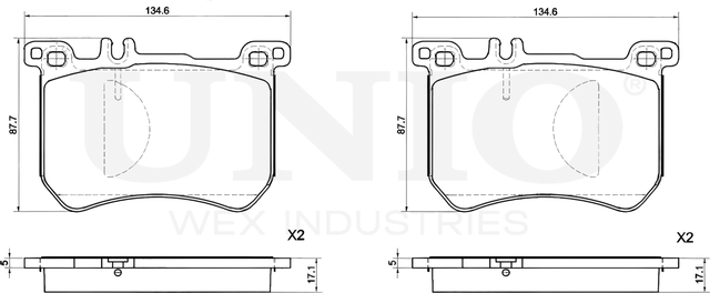 Колодки тормозные дисковые, комплект (Unio). Артикул BRP-20171