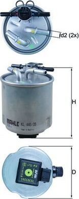 Топливный фильтр Mahle-Knecht. Артикул KL 440/39