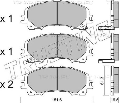 Тормозные колодки Trusting передние для Infiniti QX50 II 2018-2026. Артикул 1082.0