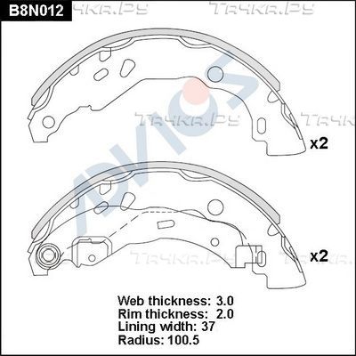 Тормозные колодки Advics задние для Dacia Sandero II 2012-2026. Артикул B8N012