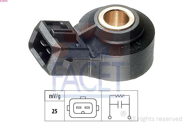 Датчик детонации Facet Made in Italy - OE Equivalent для MINI Clubman II (F54) 2014-2026. Артикул 9.3010