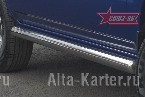 Пороги Союз-96 труба d76 для Kia Sportage II 2005-2008. Артикул KISP.80.0251