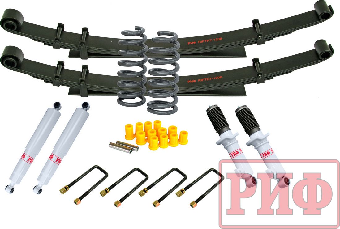 Лифт-комплект РИФ R-AIR газовый мягкий для Fiat Fullback 2016-2026, лифт 40 мм. Артикул RIF-TMQ-B-G