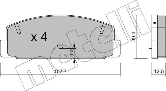 Тормозные колодки Metelli. Артикул 22-0302-2