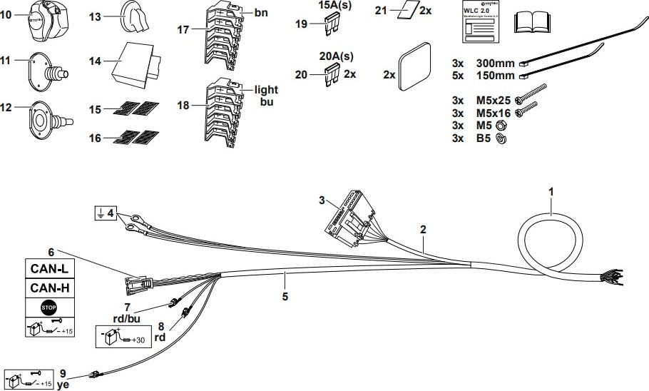Штатная электрика фаркопа Westfalia (полный комплект) 13-полюсная для Mercedes-Benz E-Класс W213, S213 2016-2026. Артикул 313446300113