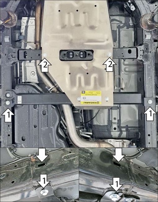 Защита алюминиевая Мотодор для РК (5 мм) Toyota Land Cruiser Prado 250 2024-2026. Артикул 32534