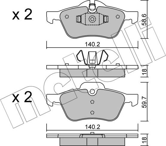 Тормозные колодки Metelli. Артикул 22-0555-0
