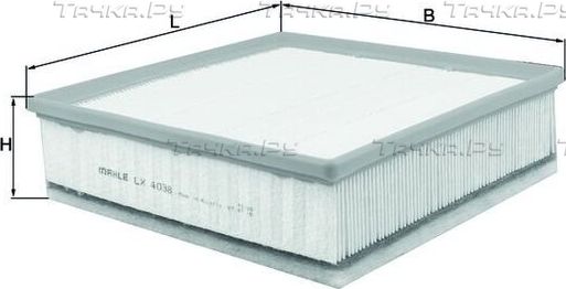 Воздушный фильтр Mahle. Артикул LX 4038