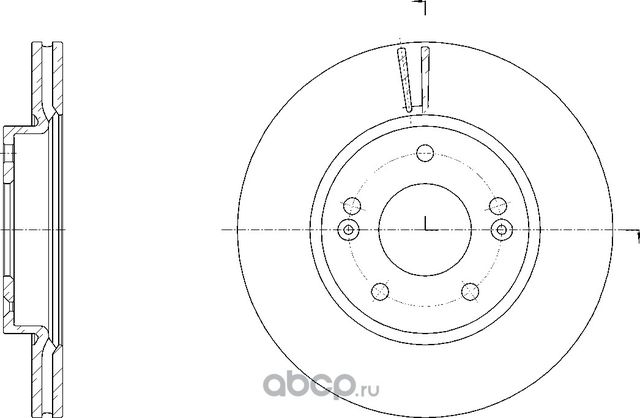 Диск тормозной вентилируемый (G-Brake). Артикул GR21474