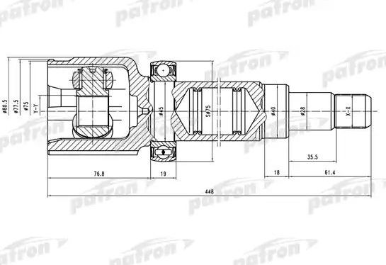 Шрус внутренний (граната) Patron. Артикул PCV5036