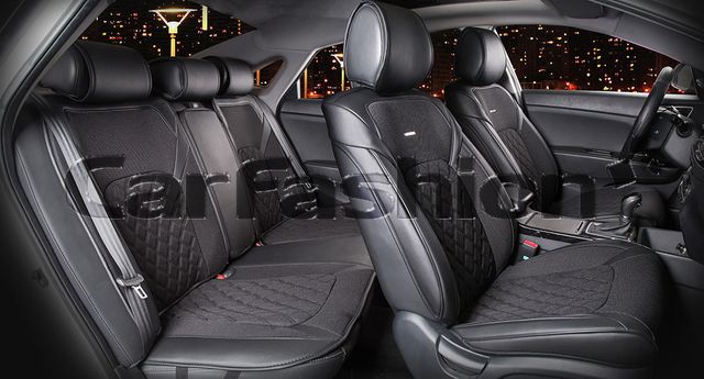 Накидки универсальные CarFashion Sting Plus для авто, цвет Черный/Черный. Артикул 22354