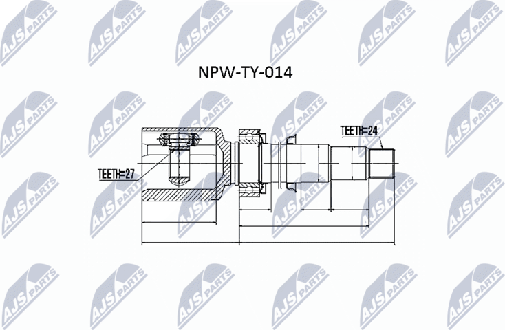 Шрус внутренний (граната) NTY. Артикул NPW-TY-014