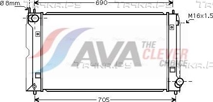 Радиатор охлаждения двигателя AVA. Артикул TOA2386