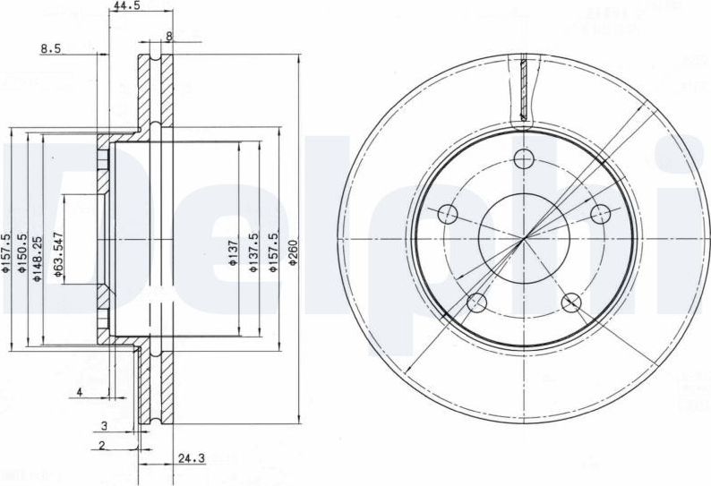 Тормозной диск Delphi. Артикул BG2346
