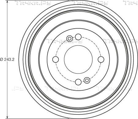 Тормозной барабан TRW задний для Hyundai i20 I 2008-2015. Артикул DB4422