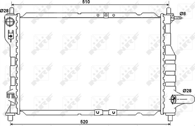 Радиатор охлаждения двигателя NRF (алюминий). Артикул 53068