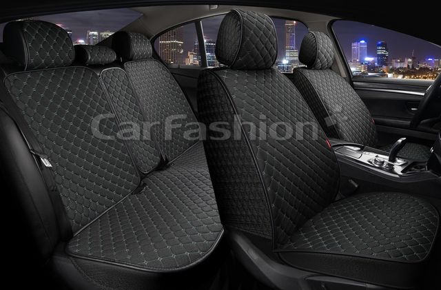 Накидки универсальные Linen Cube Plus для авто, цвет Черный/Черный/Темно-серый. Артикул 22713