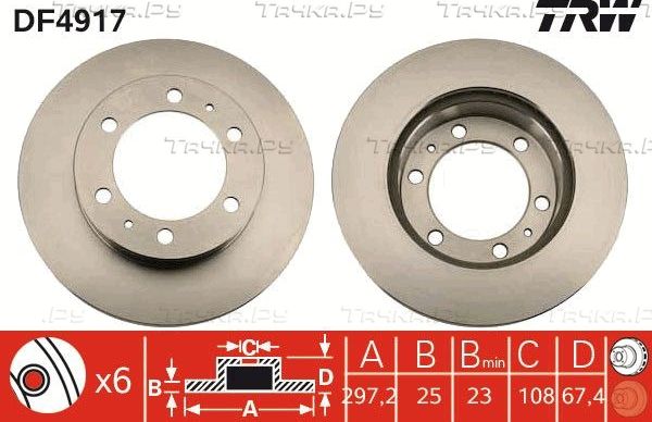 Тормозной диск TRW. Артикул DF4917