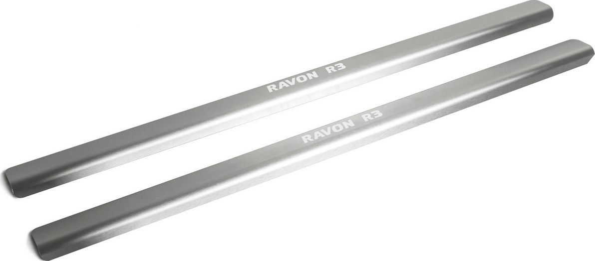 Накладки Rival на пороги (с надписью) для Ravon Nexia R3 2016-2026. Артикул NP.1302.3