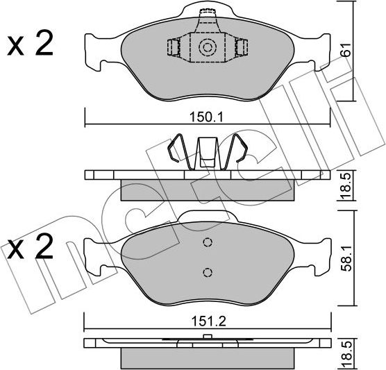 Тормозные колодки Metelli. Артикул 22-0316-0