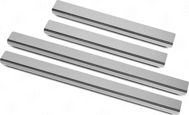 Накладки RusStal на пороги (лист нерж. зеркальный) для Lexus LX 570 рестайлинг 2 2015-2026. Артикул LEXLX15-01