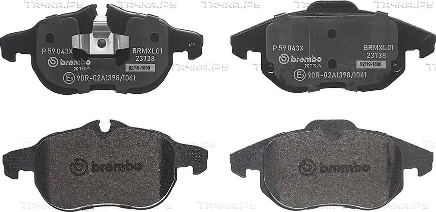 Тормозные колодки Brembo XTRA LINE передние для Opel Vectra C 2002-2008. Артикул P 59 043X
