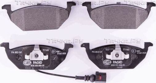 Тормозные колодки Hella передние для SEAT Leon II 2005-2013. Артикул 8DB 355 008-551