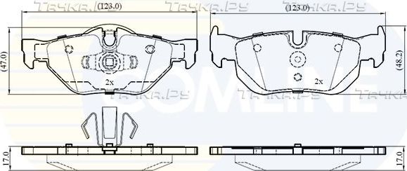 Тормозные колодки Comline задние для BMW 1 I (E81/E82/E87/E88) 2004-2012. Артикул CBP02787
