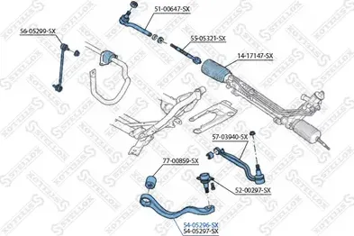 Поперечный рычаг передней подвески Stellox. Артикул 54-05296-SX