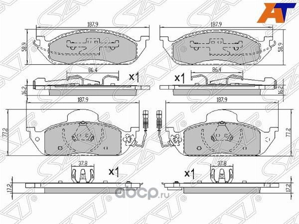 КОЛОДКИ ТОРМОЗНЫЕ FR MERCEDES ML Колодки тормозные перед (SAT). Артикул STA1634201220