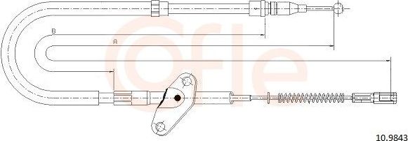 Трос ручника (тросик ручного тормоза) Cofle задний левый для Mercedes-Benz T1 1982-1995. Артикул 10.9843