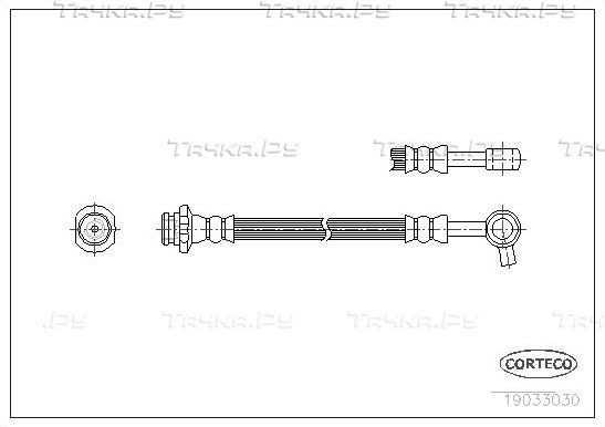 Тормозной шланг Corteco передний для Nissan Maxima J30 1988-1994. Артикул 19033030