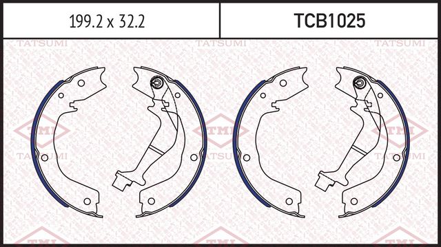 Тормозные колодки барабанные MITSUBISHI PAJERO III/IV 00- (d 200мм.) (Tatsumi). Артикул TCB1025