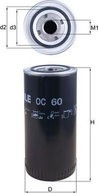 Масляный фильтр Mahle. Артикул OC 60