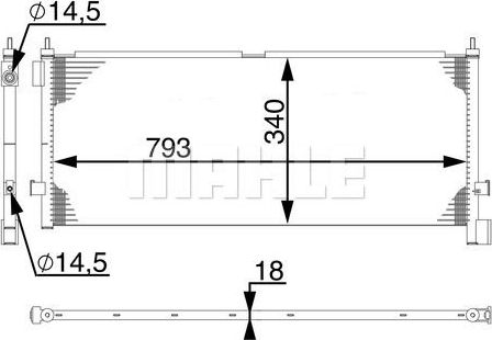 Радиатор кондиционера (конденсатор) Mahle Behr. Артикул AC 532 000S