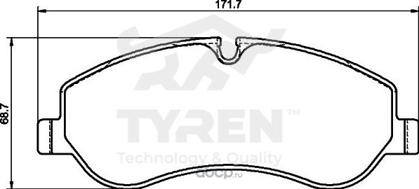Дисковые тормозные колодки (Tyren). Артикул TYR1213671