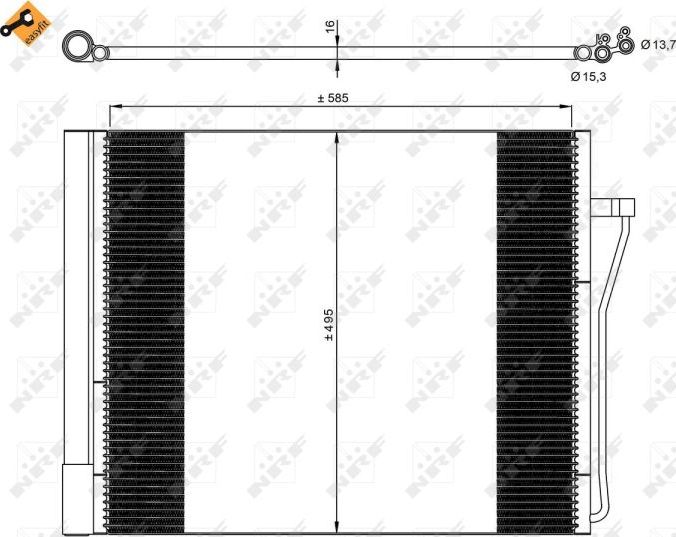 Радиатор кондиционера (конденсатор) NRF EASY FIT. Артикул 350077