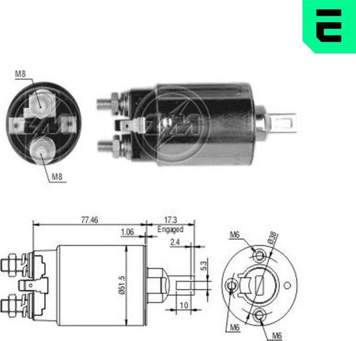Втягивающее реле стартера Era. Артикул ZM691