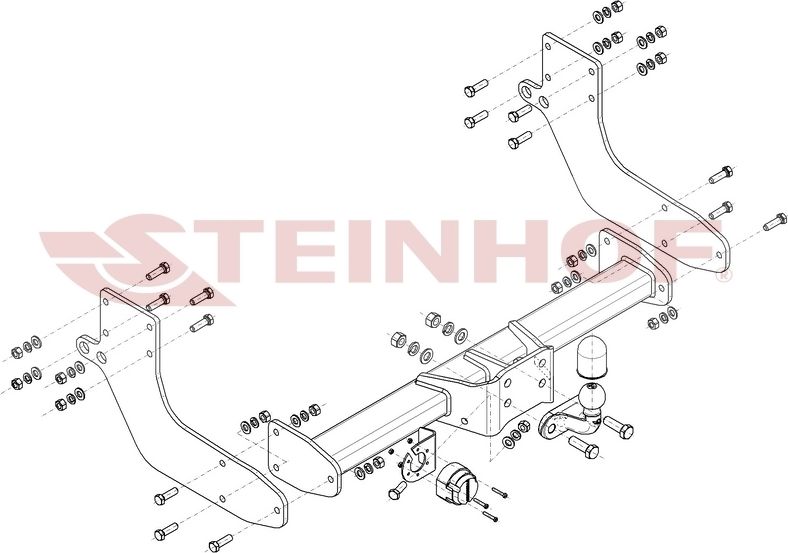 Фаркоп Steinhof для Iveco Daily VI 35C фургон со ступенькой (межосевое: 4100 мм) (с двойными колёсами) 2014-2026. Фланцевое крепление. Артикул I-023
