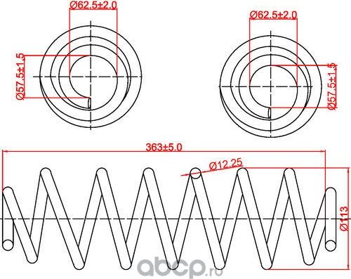 Пружина задней подвески Skoda Octavia, Superb, Yeti, VW Golf Plus/Golf V/VI/Tour (Zikmar). Артикул Z48028R