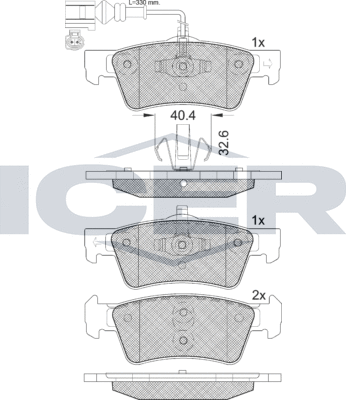 Тормозные колодки Icer. Артикул 141816