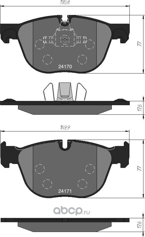 Колодки тормозные дисковые передние к-т BMW X5 E70 07-/X6 E71 08- (Kotl). Артикул 1726kt